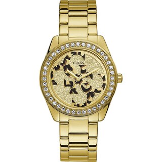 Foto 1 | Foto 1 | Reloj Guess Mujer Twist W1201l2 Caja Redonda 40mm Diámetro Acero Inoxidable Cierre Desplegable Movimiento Cuarzo Dial Dorado