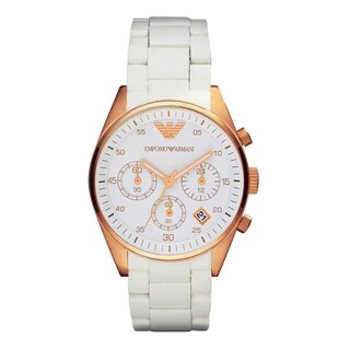 Foto 2 | Foto 2 | Reloj Emporio Armani Mujer Sportivo Ar5920 Caja Redonda 43mm Diámetro Acero Inoxidable Cierre Desplegable Movimiento Cuarzo