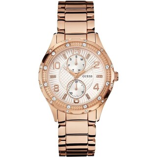 Foto 1 | Foto 1 | Reloj Guess Mujer Chelsea W0442l3 Caja Redonda Ø 38.5mm Acero Inoxidable Cierre Desplegable Movimiento Cuarzo Dial Blanco