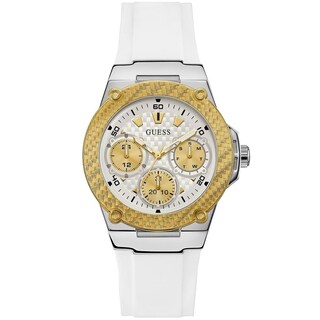 Foto 1 | Foto 1 | Reloj Guess Mujer Classic W1094l1 Caja Redonda 39mm Diámetro Acero Inoxidable Cierre Hebilla Movimiento Cuarzo Dial Blanco