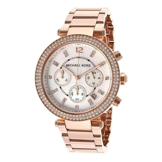 Foto 1 | Foto 1 | Reloj Michael Kors Mujer Parker Mk5491 Caja Redonda 39mm Diámetro Acero Inoxidable Cierre Desplegable Movimiento Cuarzo