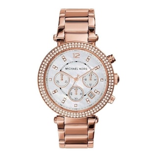 Foto 2 | Foto 2 | Reloj Michael Kors Mujer Parker Mk5491 Caja Redonda 39mm Diámetro Acero Inoxidable Cierre Desplegable Movimiento Cuarzo