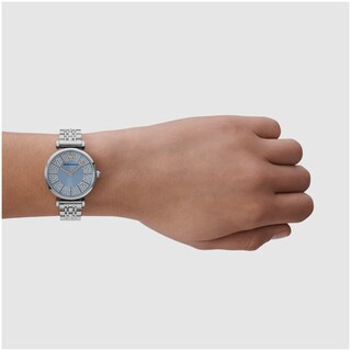Foto 8 | Foto 8 | Reloj Emporio Armani Mujer Gianni T-bar Ar11594 Caja Redonda 32mm Diámetro Acero Inoxidable Cierre Desplegable Movimiento Cuarzo