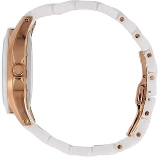 Foto 2 | Foto 2 | Reloj Fossil Mujer Cerámica Ce1006 Caja Redonda 50mm Diámetro Acero Inoxidable Cierre Hebilla Movimiento Cuarzo Dial Blanco