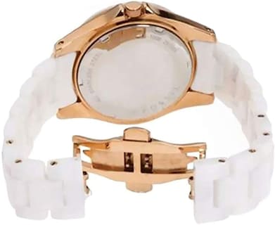 Foto 3 | Foto 3 | Reloj Fossil Mujer Cerámica Ce1006 Caja Redonda 50mm Diámetro Acero Inoxidable Cierre Hebilla Movimiento Cuarzo Dial Blanco