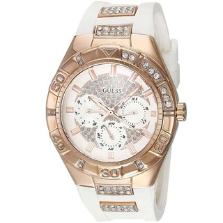 Foto 1 | Foto 1 | Reloj Guess Mujer Classic W0653l4 Caja Redonda 40mm Diámetro Acero Inoxidable Cierre Hebilla Movimiento Cuarzo Dial Blanco