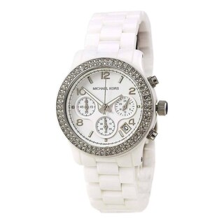 Foto 1 | Foto 1 | Reloj Michael Kors Mujer Classic Mk5188 Caja Redonda 40mm Diámetro Cerámica Cierre Mariposa Movimiento Cuarzo Dial Blanco