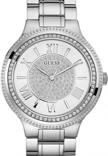 Foto 4 | Foto 4 | Reloj Guess Mujer Madison W0637l1 Caja Redonda 36mm Diámetro Acero Inoxidable Cierre Desplegable Movimiento Cuarzo Dial Plateado