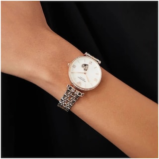 Foto 7 | Foto 8 | Reloj Emporio Armani Mujer Gianni T-bar Ar60049 Caja Redonda 34mm Diámetro Acero Inoxidable Cierre Desplegable