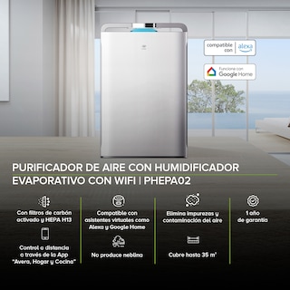 Foto 2 | Foto 2 | Purificador de Aire con Humidificador Avera PHEPA02I Blanco 1.3 l Filtro HEPA WIF