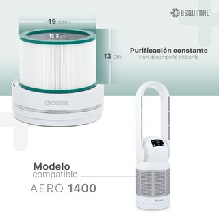 Foto 6 | Foto 6 | Filtro Hepa H13 Esquimal Repuesto Para Purificador De Aire Aero 1400. Atrapa Partículas, Polvo, Elimina Olores.