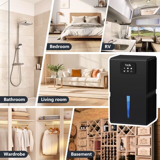 Foto 7 | Foto 7 | Deshumidificador Tolife Para Dormitorio De 2,8 L Con Apagado Automático De 90 M², Color Negro - Venta Internacional.