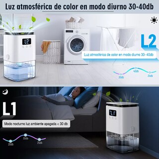 Foto 2 | Foto 2 | Deshumidificador Eléctrico 1300ml Con 7 Led Y Auto-apagado Eo Safe Imports Esi-16526 Blanco
