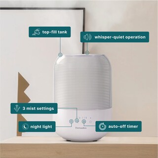 Foto 3 | Foto 3 | Humidificador Ultrasónico Cool Mist Homedics, 3 Litros, Llenado Superior, 35 H - Venta Internacional.