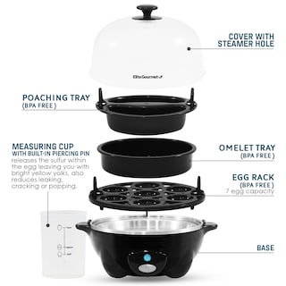 Foto 4 | Foto 4 | Máquina para Cocer Huevos Elite Gourmet Egc-007b# Rapid 7 Huevos Negro - Venta Internacional