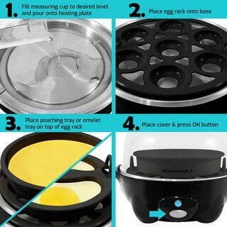 Foto 7 | Foto 7 | Máquina para Cocer Huevos Elite Gourmet Egc-007b# Rapid 7 Huevos Negro - Venta Internacional