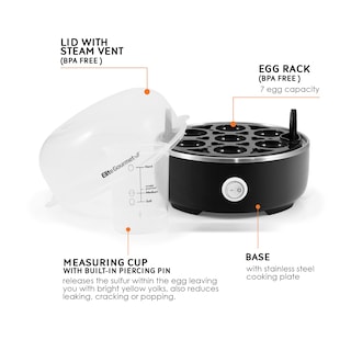 Foto 2 | Foto 2 | Hervidor Eléctrico Para Huevos Elite Gourmet Egc115b Con Capacidad Para 7 Huevos Color Negro - Venta Internacional.