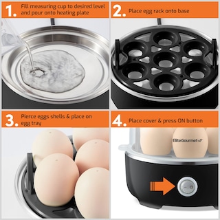 Foto 4 | Foto 4 | Hervidor Eléctrico Para Huevos Elite Gourmet Egc115b Con Capacidad Para 7 Huevos Color Negro - Venta Internacional.