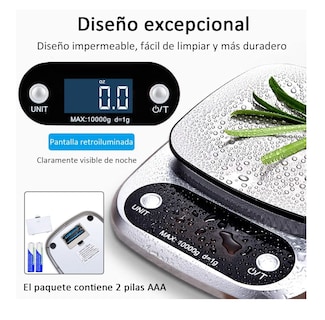 Foto 3 | Foto 3 | Báscula De Cocina Digital De Alta Precisión Eo Safe Imports Esi-313 Plata