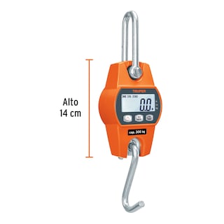 Foto 3 | Foto 3 | Báscula Capacidad 300 Kg Electrónica Colgante Truper BASE-300C color naranja gancho extraíble de acero inoxidable