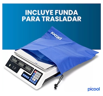 Foto 2 | Foto 2 | Báscula Comercial Picool Blanca Digital 40 Kg Recargable Tecla Tara