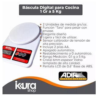 Foto 4 | Foto 4 | Báscula Digital de Cocina Adir 1676 de 1g a 5kg