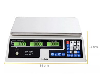 Foto 3 | Foto 3 | Báscula Comercial Digital 40 Kg Recargable Tecla Tara Picool Color Blanco