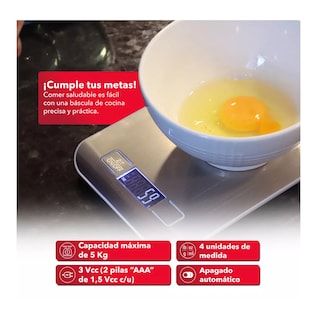 Foto 3 | Foto 3 | Báscula Digital De Cocina Capacidad Máxima 5 G, Color Plateado