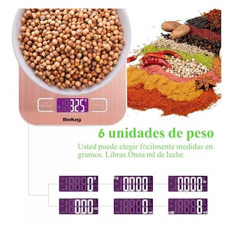 Foto 3 | Foto 3 | Bascula Digital Para Cocina Gramera Pesa 1 Gramo A 5 Kilos, Belug Rosa