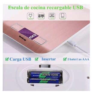 Foto 5 | Foto 5 | Bascula Digital Para Cocina Gramera Pesa 1 Gramo A 5 Kilos, Belug Rosa