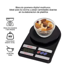 Foto 3 | Foto 3 | Báscula Cocina Digital Gramera Alimentos Alta Precisión 10kg