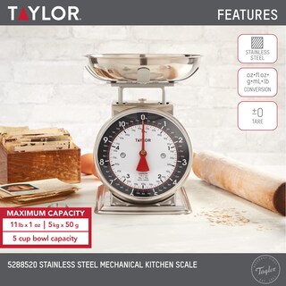 Foto 2 | Foto 2 | Báscula De Cocina Para Pesaje De Alimentos Taylor Mechanical De 5 Kg/11 Libras - Venta Internacional.