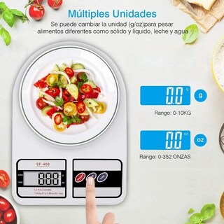 Foto 3 | Foto 3 | Set De 2 Básculas Digitales De Cocina Sf-400 10kg Con Función Tara – Alta Precisión