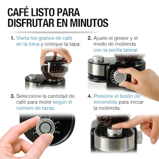 Foto 7 | Foto 7 | Molino De Café Eléctrico Profesional 18 Niveles De Molienda 200gr, Casa Litus, Color Negro