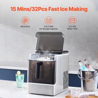 Foto 3 | Foto 3 | Máquina De Hielo Vevor Para Encimera, 46 Libras/24 Horas, 32 Cubos, 15 Minutos - Venta Internacional.