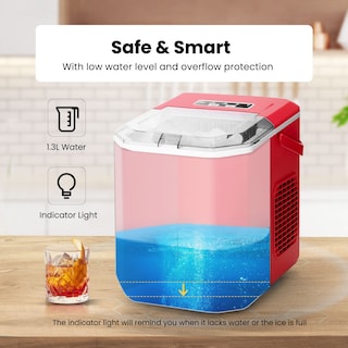 Foto 4 | Foto 4 | Máquina Para Hacer Cubitos De Hielo Vivohome, Eléctrica, Portátil, 26.5 Libras/día, Roja - Venta Internacional.
