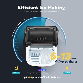 Foto 3 | Foto 3 | Máquina De Hielo Vivohome Para Encimera, 12 Kg/día, 9 Cubitos De Hielo, 6 Minutos - Venta Internacional.