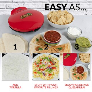 Foto 6 | Foto 6 | Máquina para Hacer Quesadillas Nostalgia Taco Tuesday Deluxe 25 cm Roja - Venta Internacional