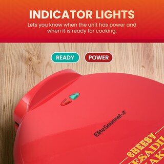 Foto 4 | Foto 4 | Máquina Eléctrica Para Hacer Quesadillas Elite Gourmet Eqd-118 6 Cuñas Color Rojo - Venta Internacional.