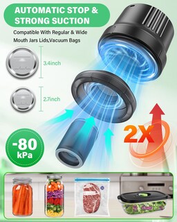 Foto 2 | Foto 2 | Kit 3 En 1 De Sellador Eléctrico Al Vacío Mason Jar Rrofka - Venta Internacional.