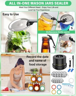 Foto 7 | Foto 7 | Kit 3 En 1 De Sellador Eléctrico Al Vacío Mason Jar Rrofka - Venta Internacional.