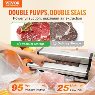 Foto 2 | Foto 2 | Máquina Selladora Al Vacío Vevor 95 Kpa 350 W Con Bomba Doble Con Cortador - Venta Internacional.