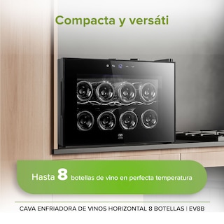 Foto 4 | Foto 4 | Cava Enfriadora de Vinos Horizontal Avera EV8B Negra para 8 Botellas