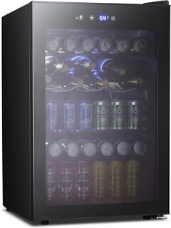 Foto 1 | Foto 1 | Refrigerador De Bebidas Kismile 132l/145 Latas Con Puerta De Vidrio Negra - Venta Internacional.