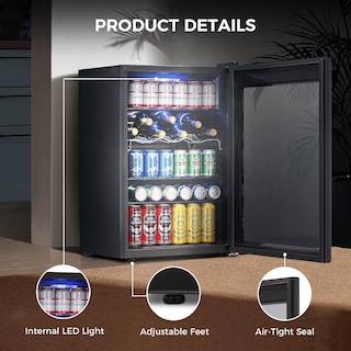 Foto 4 | Foto 4 | Refrigerador De Bebidas Kismile 132l/145 Latas Con Puerta De Vidrio Negra - Venta Internacional.