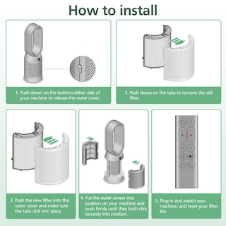 Foto 7 | Foto 7 | Filtro De Repuesto 2 En 1 Para Purificador De Aire Dyson, Paquete De 2 - Venta Internacional.