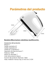 Foto 4 | Foto 4 | Batidora Electrica De Mano Xtellar 7 Velocidades Cocina Reposteria Blanco