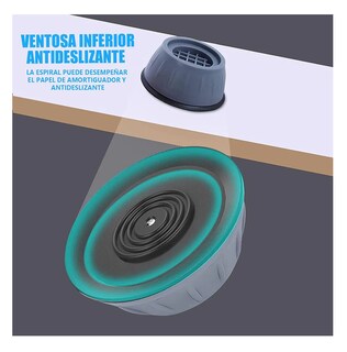 Foto 3 | Foto 3 | 8 Pcs Soporte De Lavadora Y Secadora Antisísmica Gris Negro