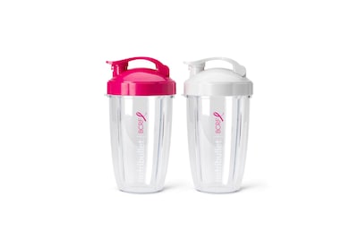 Foto 1 | Foto 1 | Set De Vasos Nutribullet Para Llevar De 700 Ml Con Tapa Abatible, Color Rosa Y Blanco - Venta Internacional.