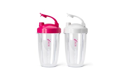 Foto 2 | Foto 2 | Set De Vasos Nutribullet Para Llevar De 700 Ml Con Tapa Abatible, Color Rosa Y Blanco - Venta Internacional.